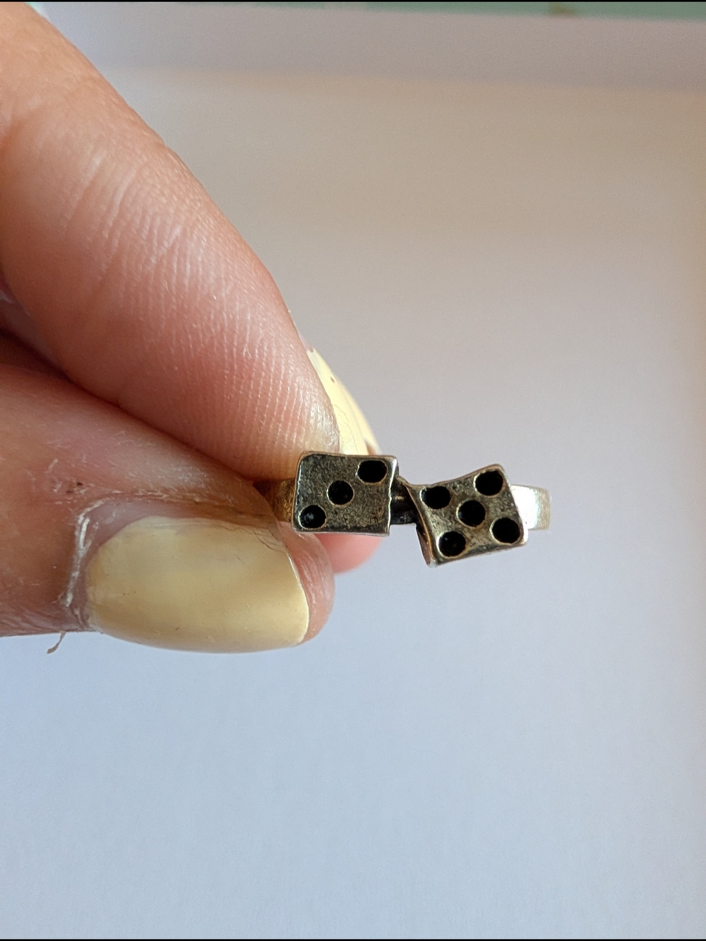Dice Ring in Antique Silver Tone